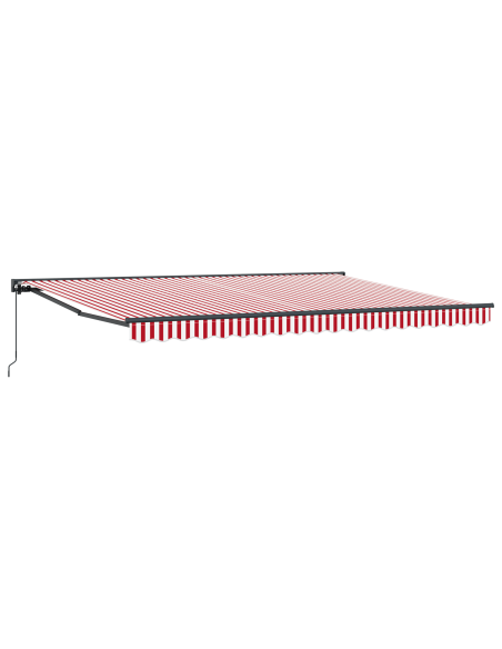Tenda a braccio manuale retrattile a strisce rosse e bianche 450x300 cm