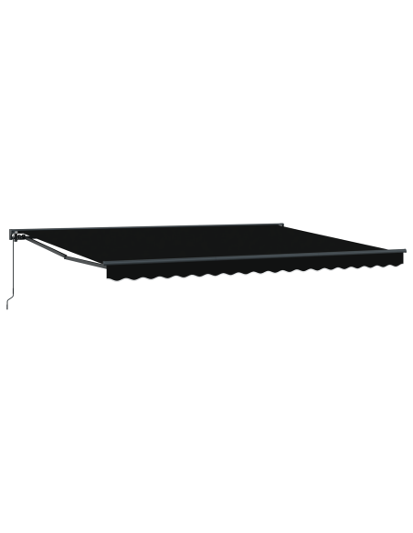 Tenda da sole retrattile manuale - Nera, 450x300 cm