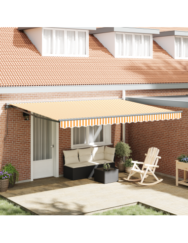 Tenda Retrattile Giallo e Bianco 450 × 300 cm