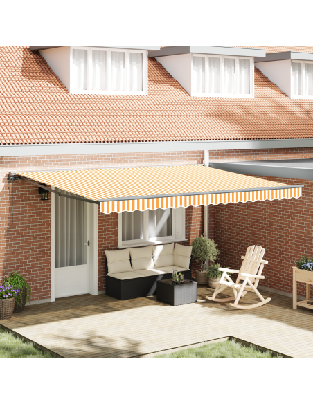 Tenda Retrattile Giallo e Bianco 450 × 300 cm