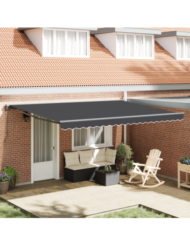 Tenda Retrattile Antracite 450 × 300 cm Poliestere e Metallo