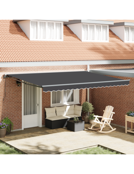 Tenda Retrattile Antracite 450 × 300 cm Poliestere e Metallo