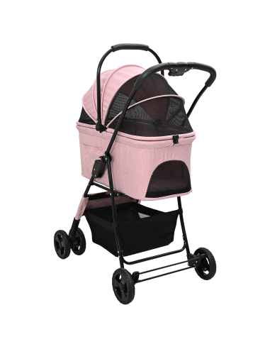 Passeggino pieghevole per animali Rosa 81 x 47 x 99 cm