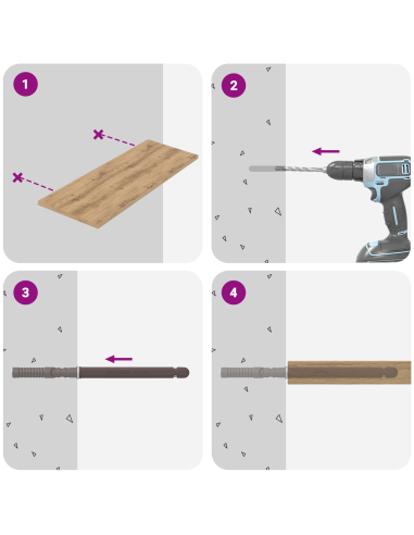 Supporti per Mensole Flottanti 12 pcs Beige Ø12 x 190 mm
