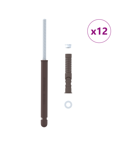 Supporti per Mensole Flottanti 12 pcs Beige Ø12 x 190 mm