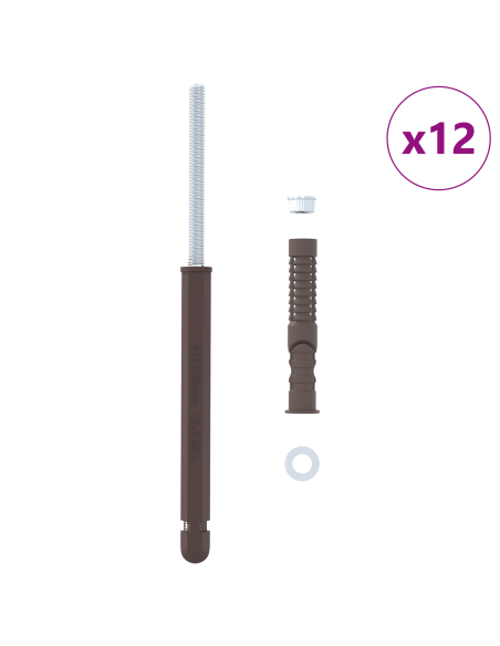 Supporti per Mensole Flottanti 12 pcs Beige Ø12 x 190 mm