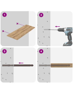 Supporti per Mensole Flottanti 12 pcs Beige Ø10 x 170 mm 2