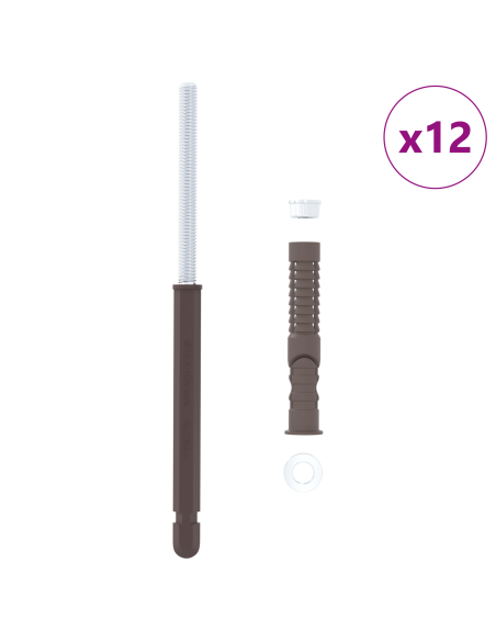 Supporti per Mensole Flottanti 12 pcs Beige Ø10 x 170 mm