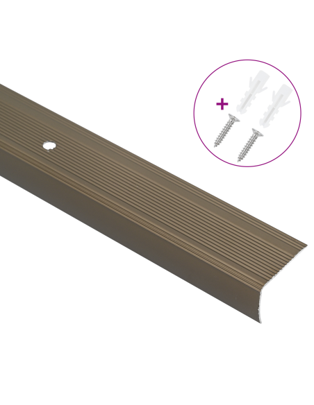 Battiscopa per scale 10 pcs Marrone 67 cm Alluminio