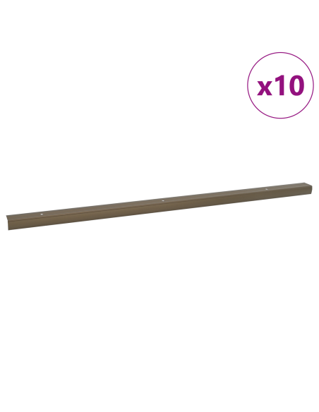 Battiscopa per scale 10 pcs Marrone 67 cm Alluminio