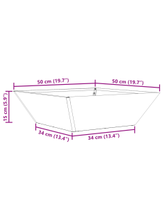 Vaso da giardino 5 pcs Bianco 50 x 50 x 15 cm
