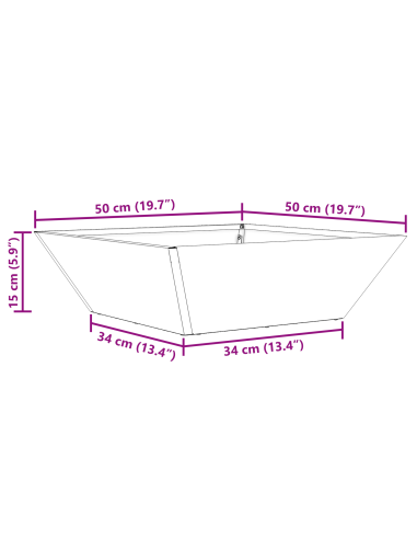 Vaso da giardino 5 pcs Bianco 50 x 50 x 15 cm