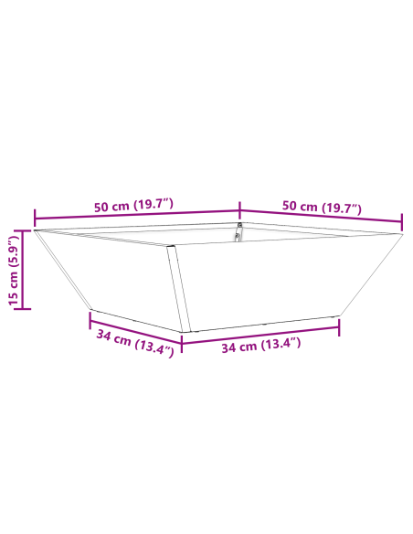 Vaso di Plastica 5 pcs Bianco 50 x 50 x 15 cm Acciaio