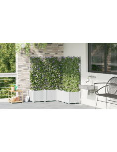 Vaso da giardino 5 pcs Bianco Acciaio