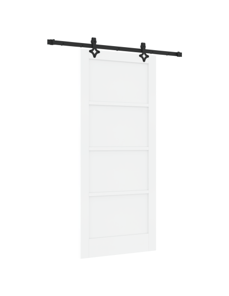 Porta Scorrevole con Set di Hardware 'ORKDAL'Bianco in Legno Massello di Pino