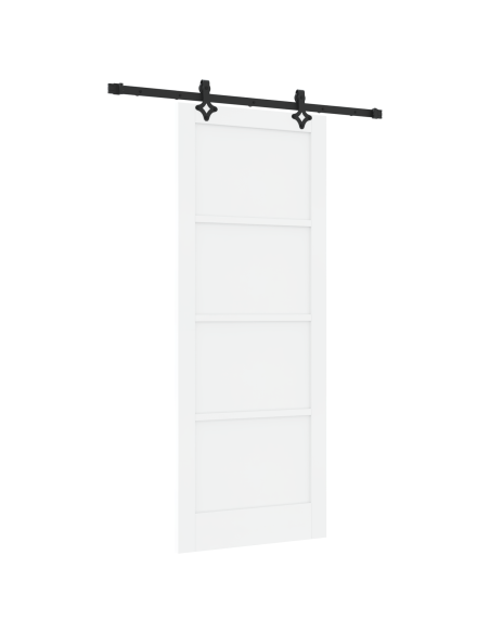 Porta Scorrevole con Set Hardware "ORKDAL" Legno Massello di Pino Bianco