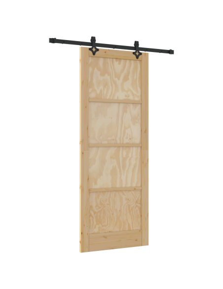 Porta Scorrevole con Set di Componenti Scorrevoli 'ORKDAL'Legno Massello di Pino
