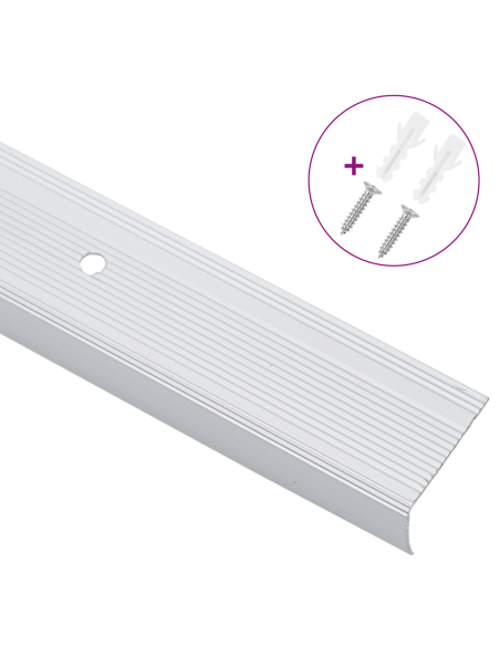 Battiscopa per scale 10 pcs Argento 67 cm Alluminio