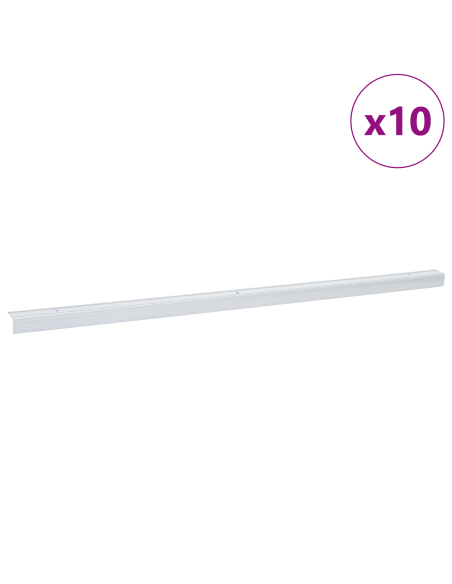 Battiscopa per scale 10 pcs Argento 67 cm Alluminio