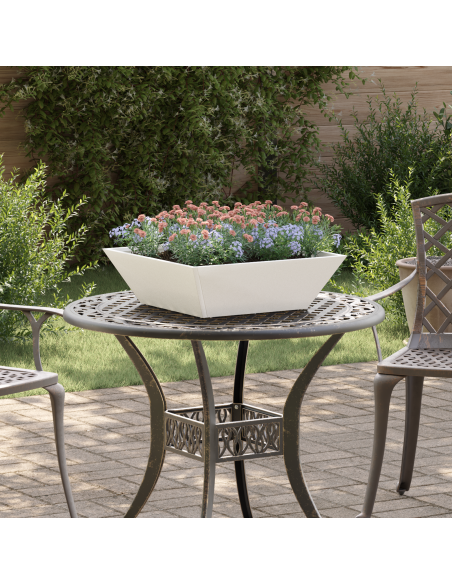 Vaso da giardino 5 pcs Bianco 50 x 50 x 15 cm