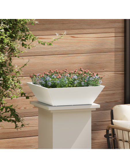 Vaso di Plastica 5 pcs Bianco 50 x 50 x 15 cm Acciaio