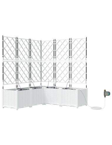 Vaso da giardino 5 pcs Bianco Acciaio