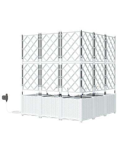 Vaso da giardino 5 pcs Bianco Acciaio