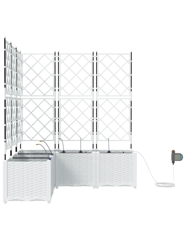 Vaso da giardino 5 pcs Bianco Acciaio