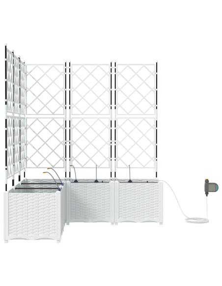 Vaso da giardino 5 pcs Bianco Acciaio