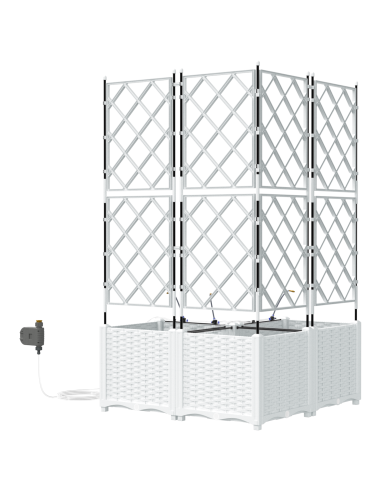 Vaso da giardino 3 pcs Bianco Acciaio