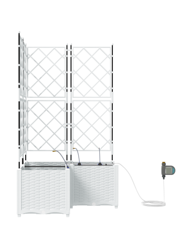 Vaso da giardino 3 pcs Bianco Acciaio