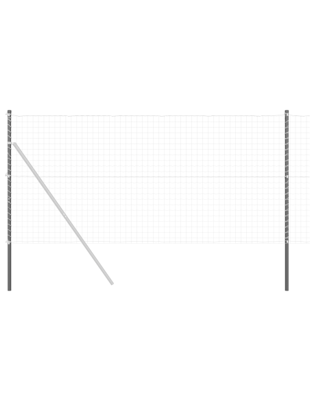 Palo della recinzione 2 pcs Grigio Acciaio Verniciato a Polvere