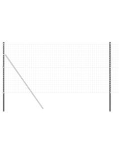 Palo della recinzione 2 pcs Grigio Acciaio Verniciato a Polvere