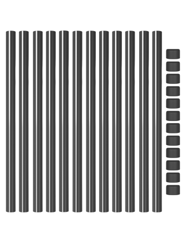 Palo della recinzione 12 pcs Grigio 90 cm