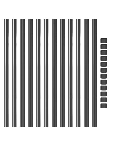 Palo della recinzione 12 pcs Grigio 100 cm
