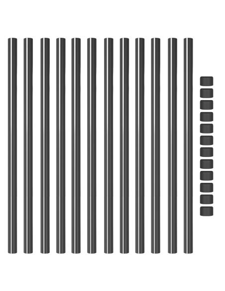 Palo della recinzione 12 pcs Grigio 120 cm