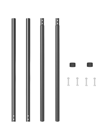 Palo della recinzione 2 pcs Grigio Acciaio Verniciato a Polvere