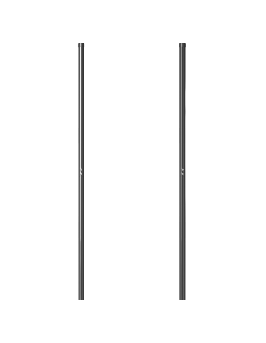 Palo della recinzione 2 pcs Grigio Acciaio Verniciato a Polvere