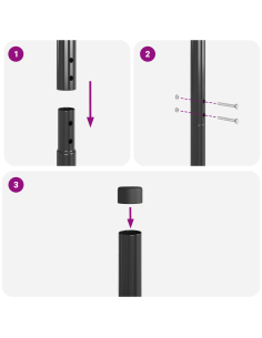 Palo della recinzione 2 pcs Grigio Acciaio Verniciato a Polvere 2