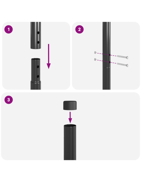 Palo della recinzione 2 pcs Grigio Acciaio Verniciato a Polvere
