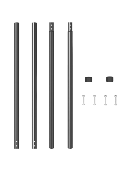 Palo della recinzione 2 pcs Grigio Acciaio Verniciato a Polvere