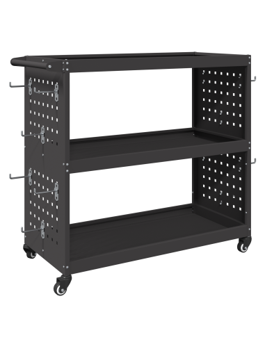 Carrello per Attrezzi con lo scaffale Nero 75 x 35 x 73 cm