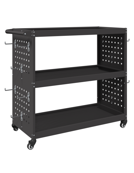 Carrello per Attrezzi con lo scaffale Nero 75 x 35 x 73 cm