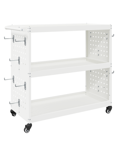 Carrello per Attrezzi con lo scaffale Bianco 75 x 35 x 73 cm