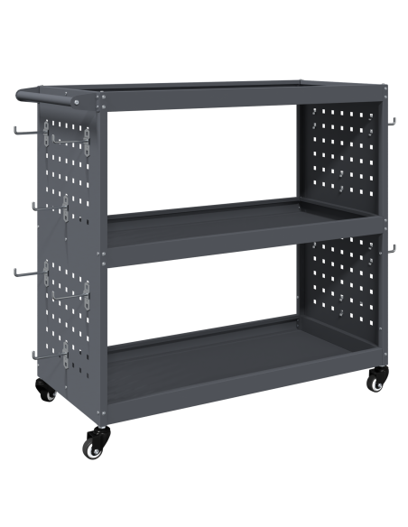 Carrello per Attrezzi con lo scaffale Antracite 75 x 35 x 73 cm