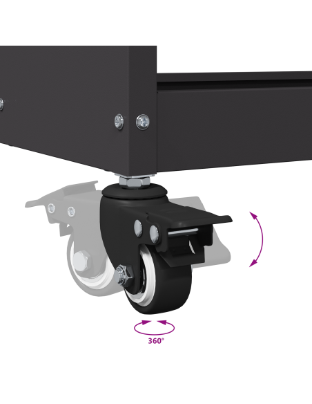 Carrello per Attrezzi con lo scaffale Nero 75 x 35 x 73 cm
