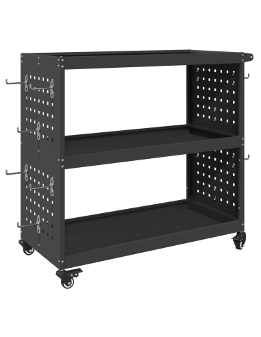 Carrello per Attrezzi con lo scaffale Nero 75 x 35 x 73 cm