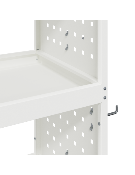 Carrello per Attrezzi con lo scaffale con ruota con archiviazione Bianco 75 x 35 x 73 cm
