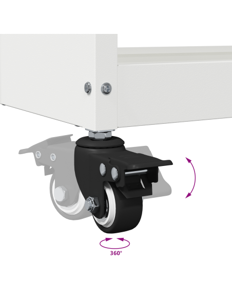 Carrello per Attrezzi con lo scaffale Bianco 75 x 35 x 73 cm