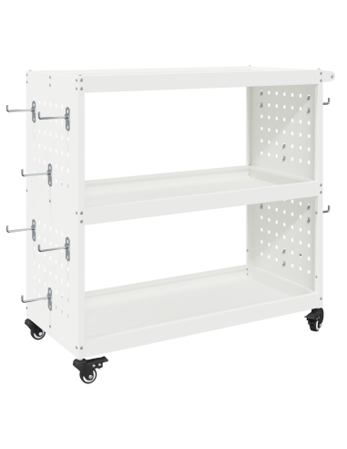 Carrello per Attrezzi con lo scaffale Bianco 75 x 35 x 73 cm